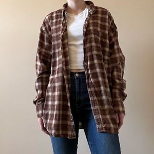 SOLD THROUGH DEPOP: Brown Faded Glory button down flannel